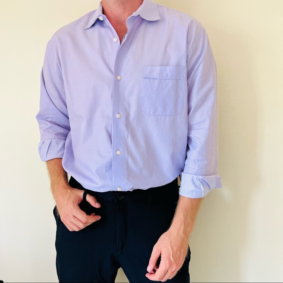 ROBERT BARAKETT classic plaid pastel long sleeve button down shirt 100% cotton - Picture 4 of 9